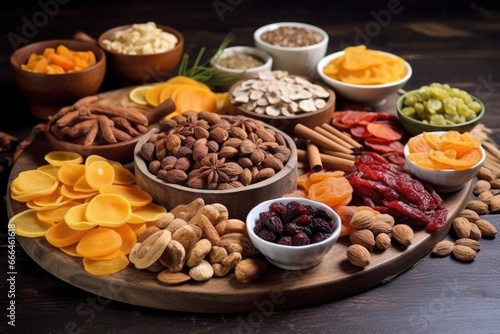 an assortment of dried fruits for flavouring tea