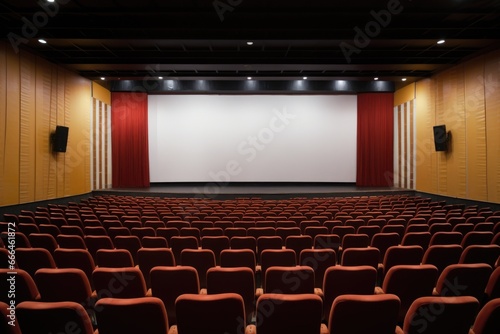 theater auditorium with rows of vacant seats
