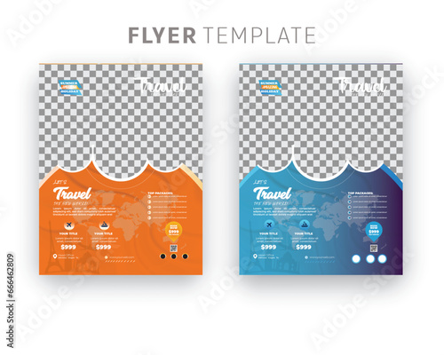 Vector holiday, summer travel and tourism flyer template