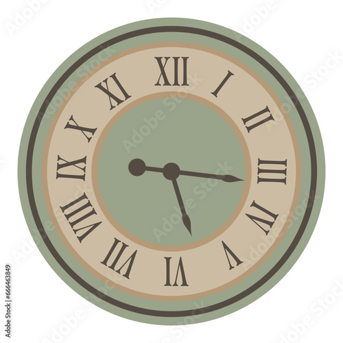 Vector old vintage clock face