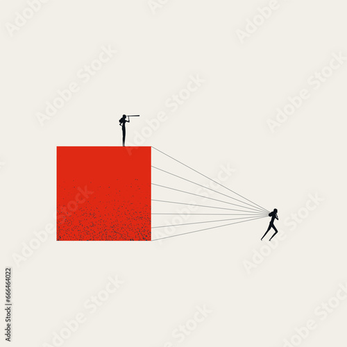 Business boss vector concept. Symbol of bossing, work under pressure, stress. Minimal illustration.