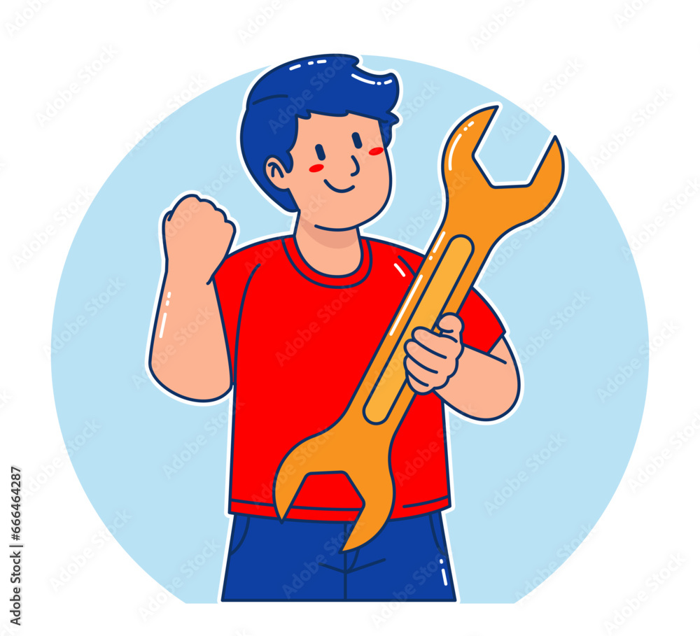 Man carrying Wrench Man carrying Wrench