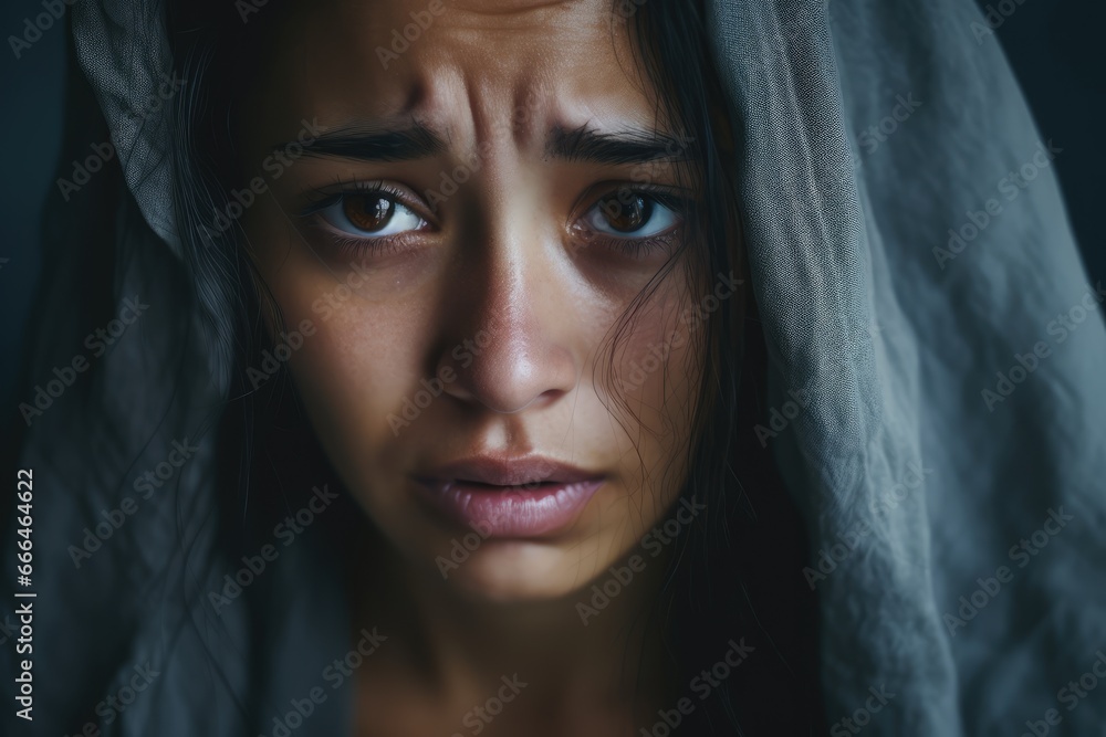 Sorrow and Grief: Woman with tears in her eyes - AI Generated Sorrow and Grief: Woman with tears in her eyes - AI Generated