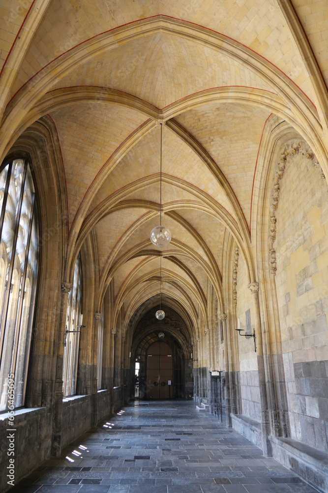 Hallway inside of the Basilica of Saint Servatius in Maastricht, Limburg, Netherlands