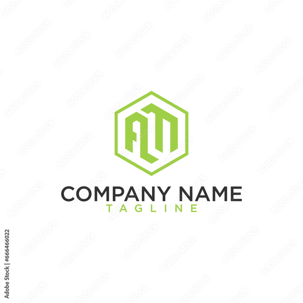 Geometric letter am, logo design. Modern luxury intial logo vector.
