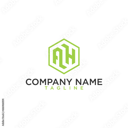 Geometric letter ah, logo design. Modern luxury intial logo vector.