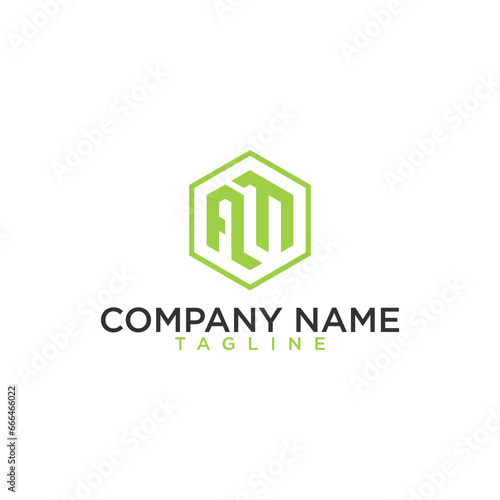 Geometric letter am, logo design. Modern luxury intial logo vector.