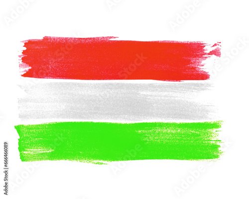 Fahne Ungarn unordentlich gemalt mit einem Pinsel