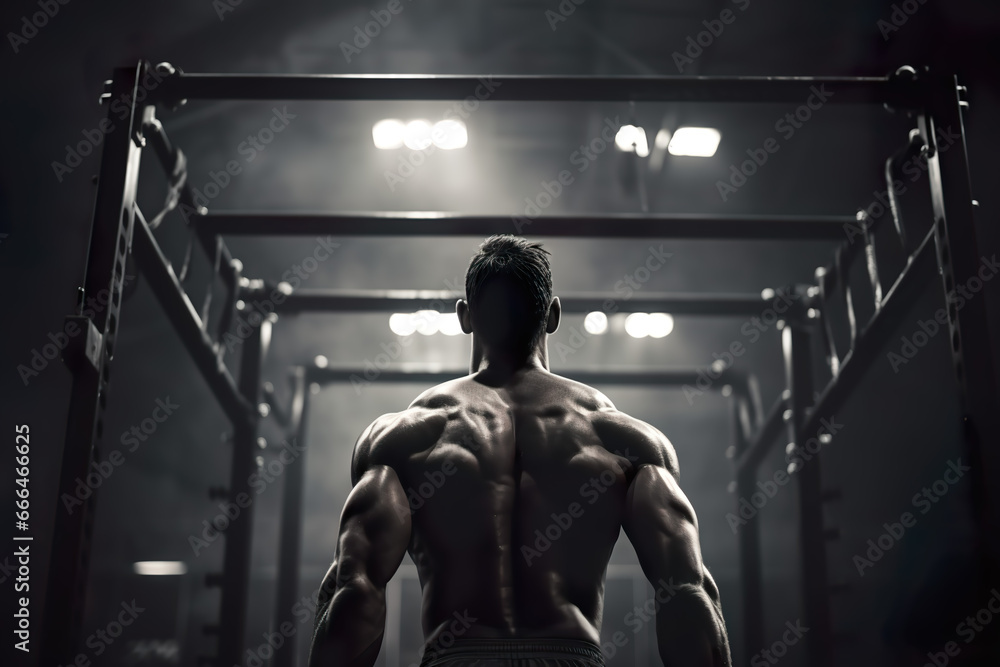 Motivational gym scene of a man excercising Motivational gym scene of a man excercising