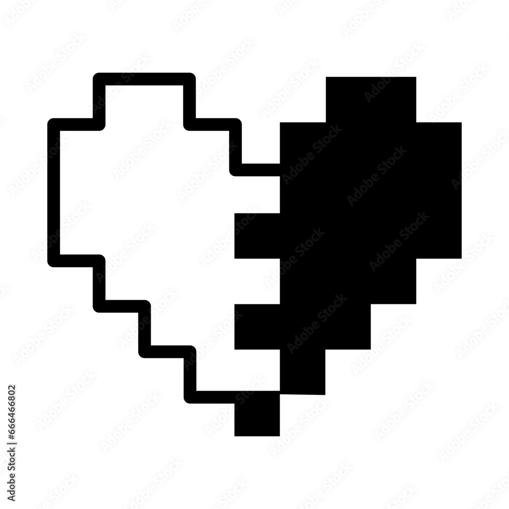 love 8-bit icon logo design vector template illustration love 8-bit icon logo design vector template illustration