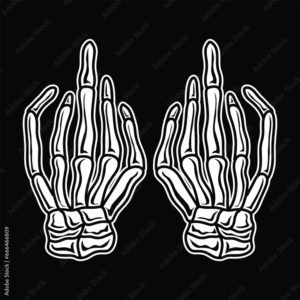 Obraz premium Skull Hand drawn Art Vector Design illustration