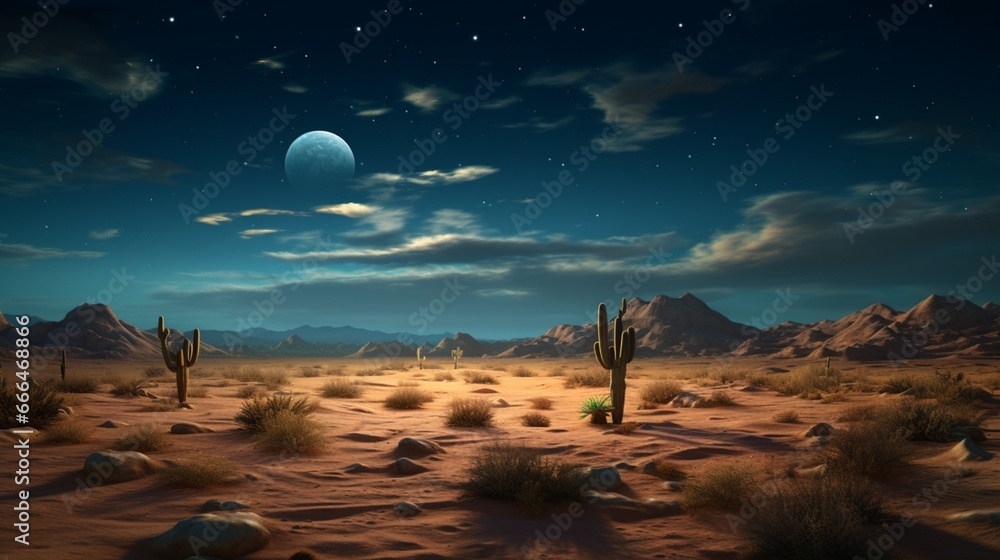 moon over the desert