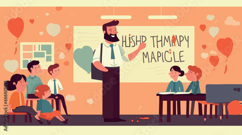 
Flat colored illustrations for Teacher's Day