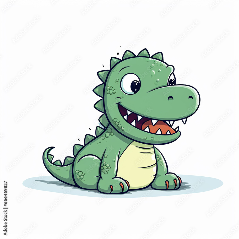 Naklejka premium 2d cute cartoon cow animal, 2d cartoon with sharp outlines on White Background