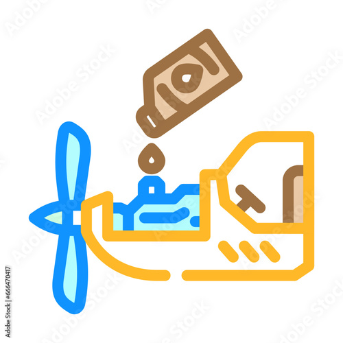 lubrication service aircraft color icon vector. lubrication service aircraft sign. isolated symbol illustration