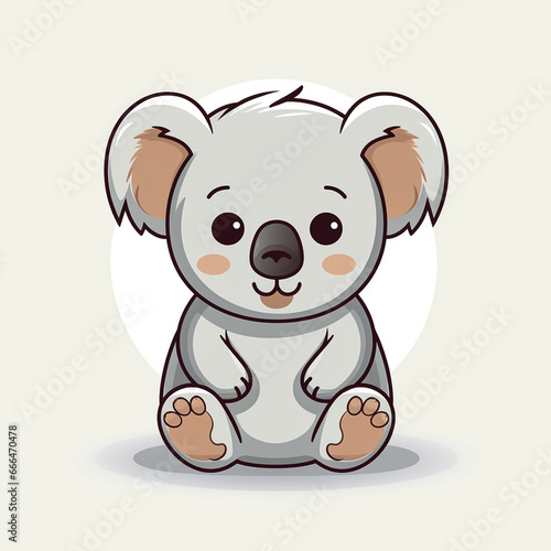 2d cute cartoon kangaroo animal  2d cartoon with sharp outlines on White Background