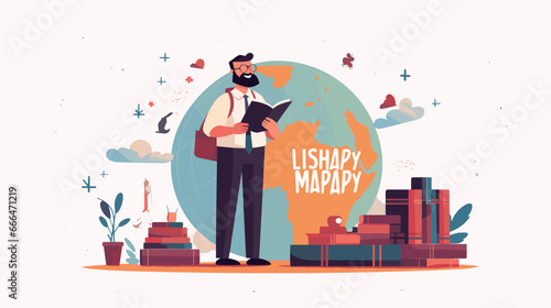 
Flat colored illustrations for Teacher's Day