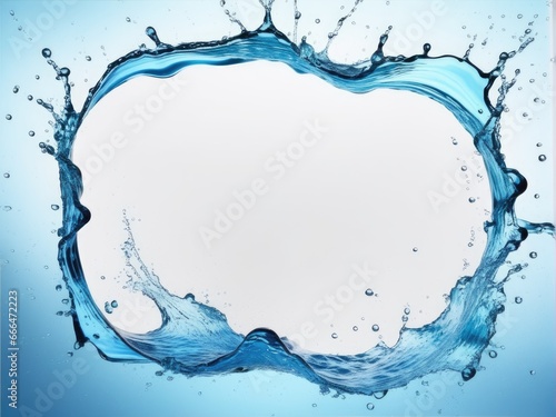 water splash frame on white background