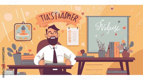 
Flat colored illustrations for Teacher's Day