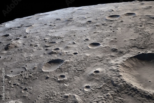 detailed surface of a rocky grey moon model with craters and dunes