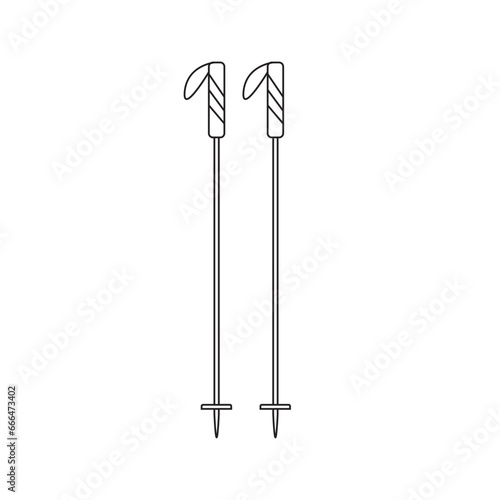 Vector illustration of ski poles. Isolated on white background.