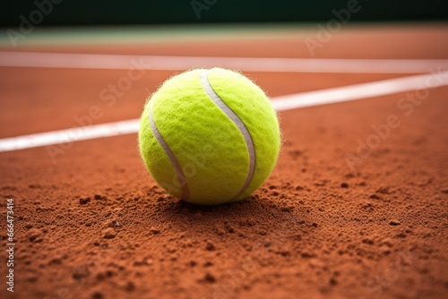 close-up of a tennis ball on a clay court © Alfazet Chronicles