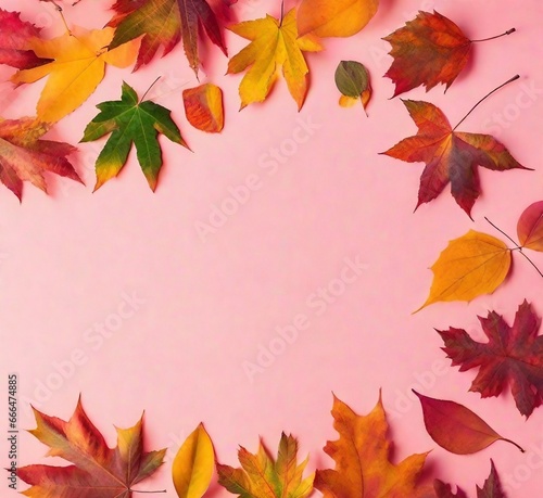 Autumn Leaves Pink Background