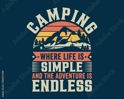 Trendy Camping-Hiking t-shirt Design for travellers