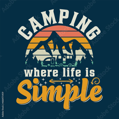 Trendy Camping-Hiking t-shirt Design for travellers