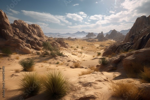 Scenic desert environment made with advanced techniques. Generative AI