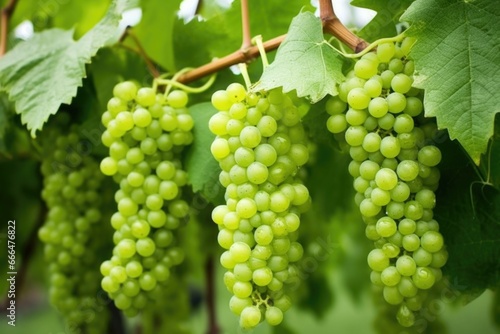 Wallpaper Mural close-up of a bunch of unripe, green grapes on the vine Torontodigital.ca