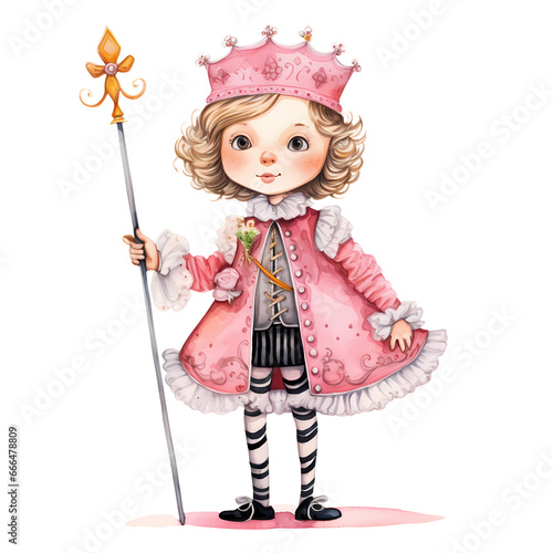 Cute Watercolor Prince Valentine Day Clipart Illustration