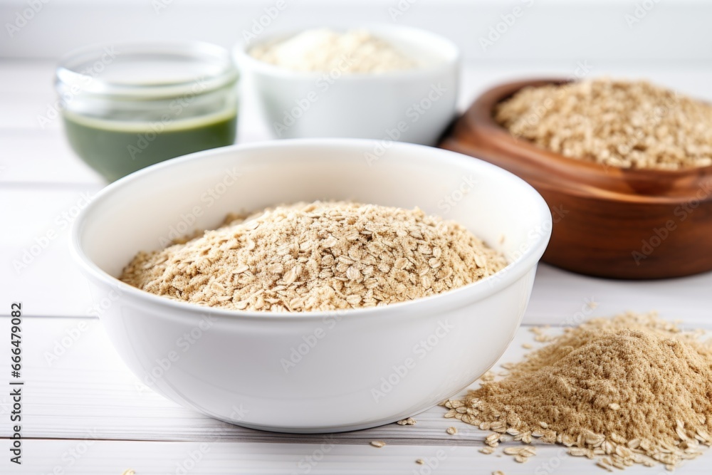 loaf of sprouted grain bread placed alongside mixing bowl loaf of sprouted grain bread placed alongside mixing bowl