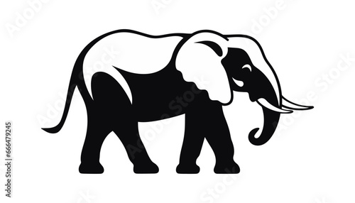 elephant silhouette icon isolated. Vector illustration