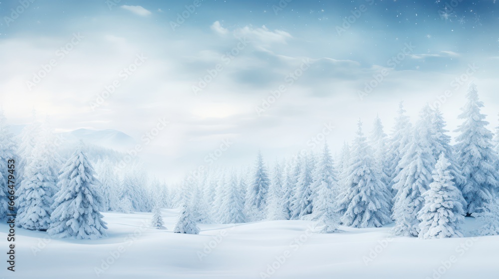 Beautiful landscape of winter forest, snowy trees, path, land. Frosty daytime. Winter season, nature landscape. Wallpaper. Background Beautiful landscape of winter forest, snowy trees, path, land. Frosty daytime. Winter season, nature landscape. Wallpaper. Background