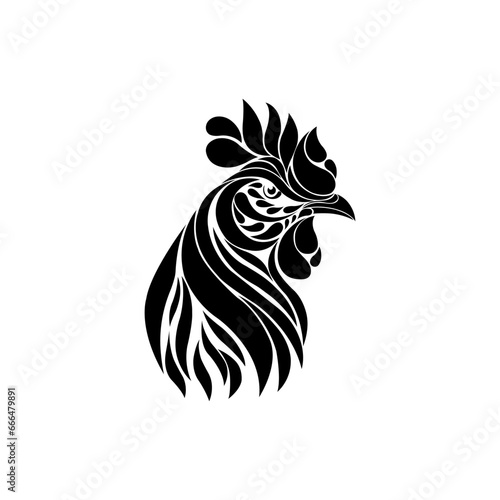 Rooster head vector suitable for logos, banners