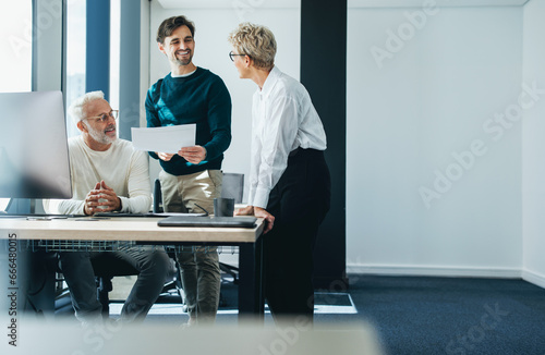 Professional entrepreneurs working together to achieve success in their company