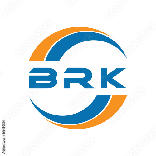 BRK letter logo design on a white background or Monogram logo design for entrepreneur and business.
