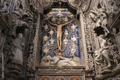 baroque cathedral in monreale in sicily in italy