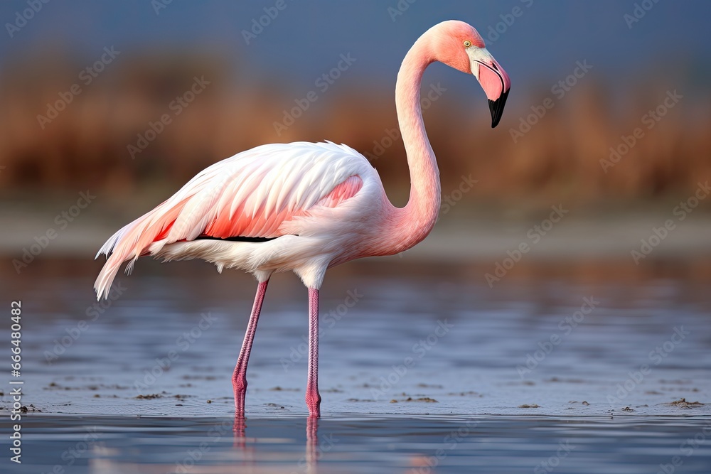 Greater flamingo Phoenicopterus ruber, Greater flamingo Phoenicopterus roseus, AI Generated
