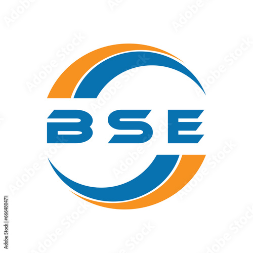 BSE letter logo design on a white background or Monogram logo design for entrepreneur and business. photo