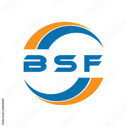 BSF letter logo design on a white background or Monogram logo design for entrepreneur and business. photo