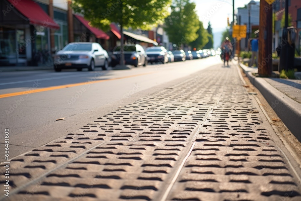 tactile paving on a public sidewalk tactile paving on a public sidewalk