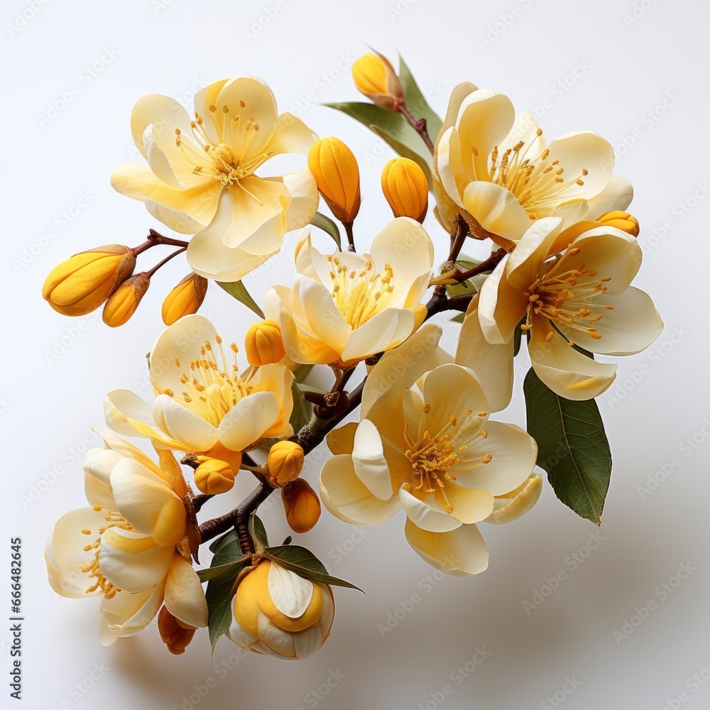 Fototapeta premium Cassia Fistula Flower, Hd , On White Background 
