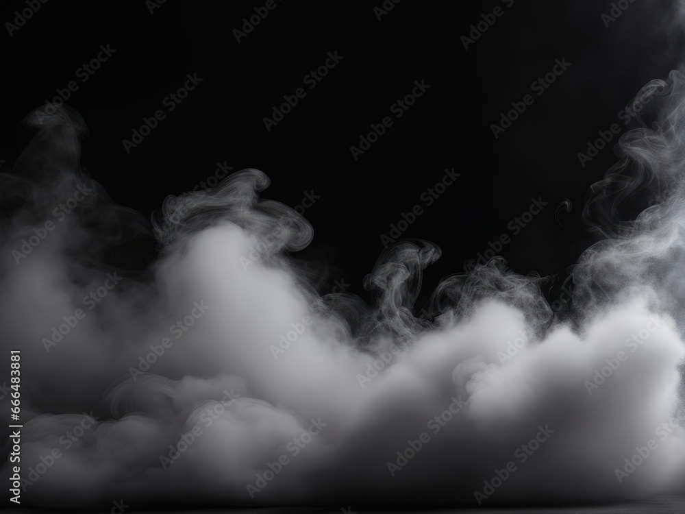 Naklejka premium abstract smoke misty fog on isolated black background