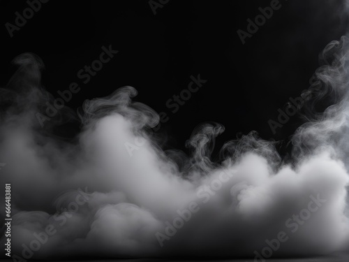 abstract smoke misty fog on isolated black background