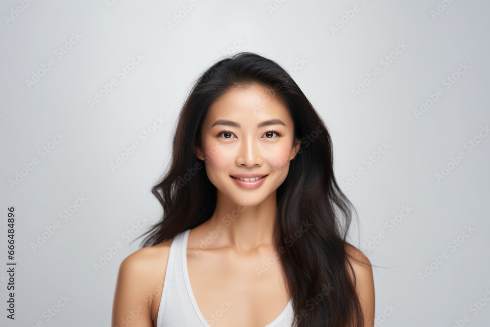 Portrait of a Asian woman standing and looking at the camera. Face of healthy woman, Lifestyle portrait photography. Portrait of a Asian woman standing and looking at the camera. Face of healthy woman, Lifestyle portrait photography.