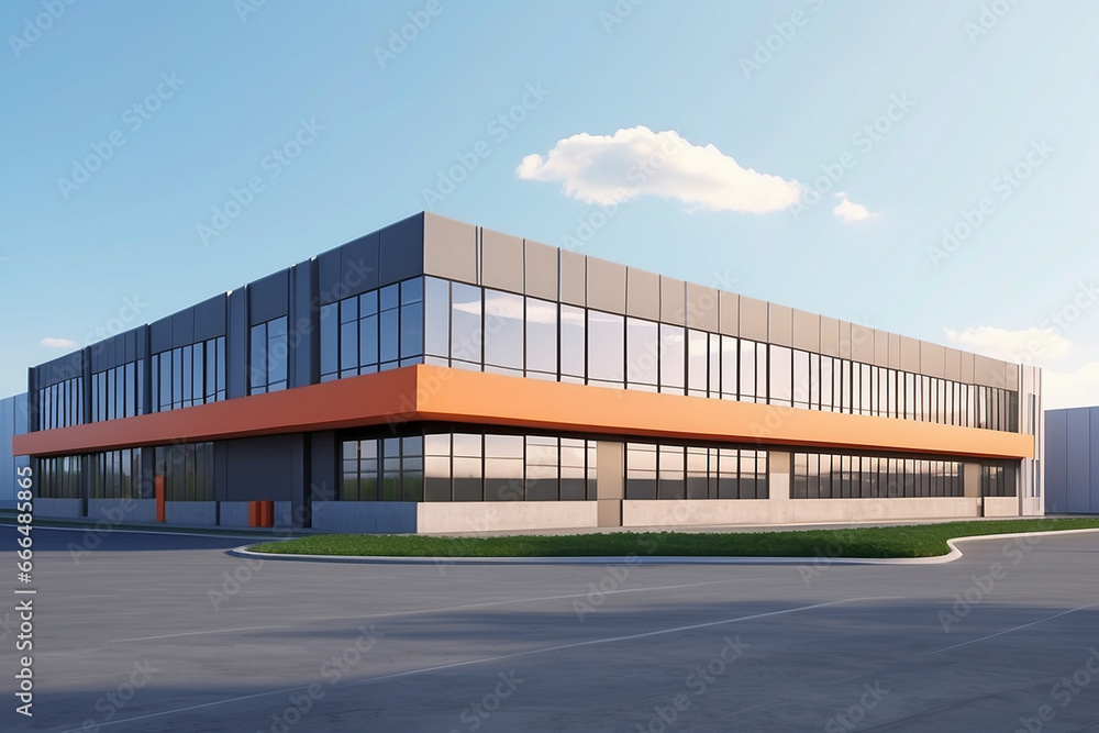 Modern logistics warehouse building structure. AI technology generated image
ai generative