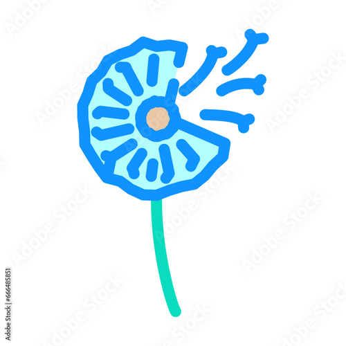 flower art tattoo vintage color icon vector. flower art tattoo vintage sign. isolated symbol illustration