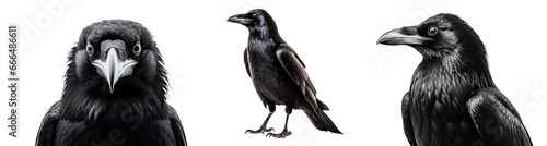 a black raven, isolated or white background © Teppi